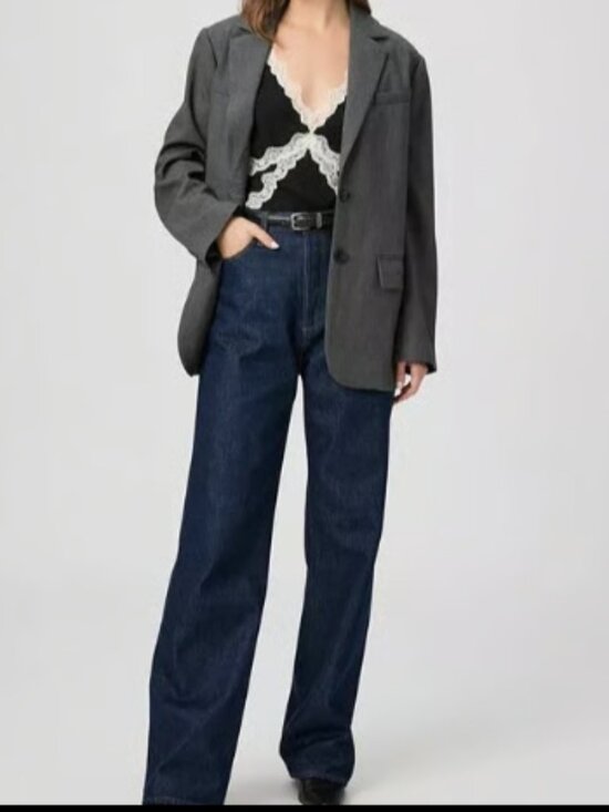 PAIGE Denim - PAIGE DENIM SAWYER WIDE LEG COVERED MADELLA DARK INDIGO WASH JEANS NWT $269 27 W